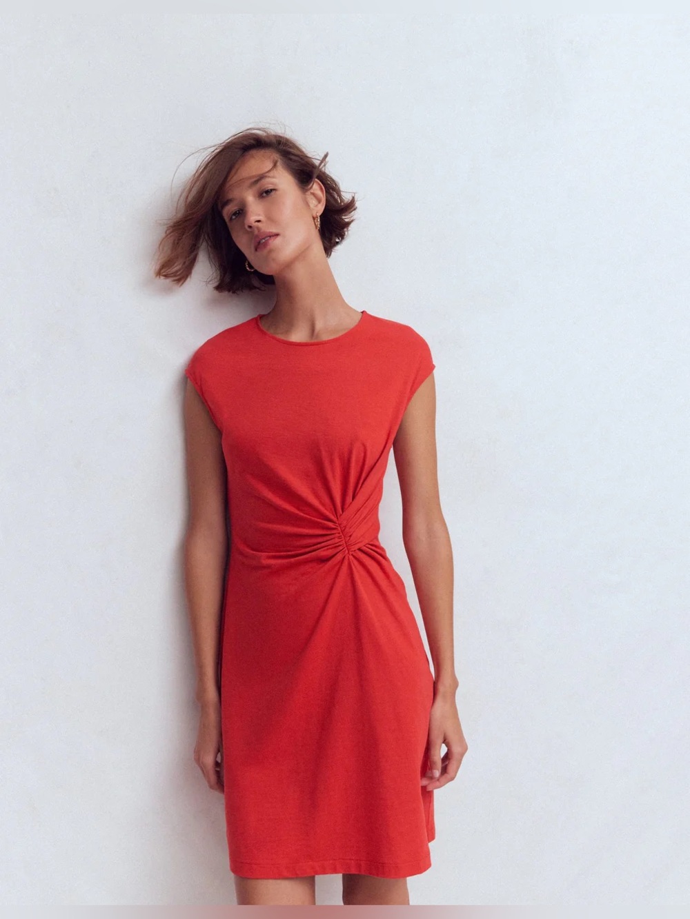 Boden Delilah Twist Short Dress-Red Coral 🪸
